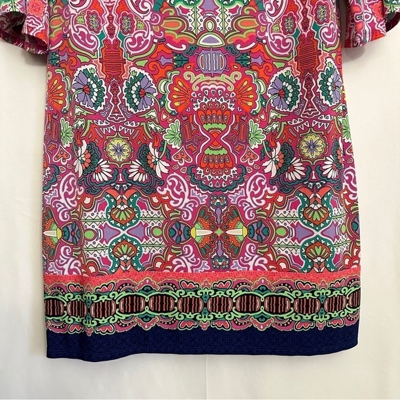 Laundry by Shelli Segal Pink Multicolor Geometric Print Jersey Shift Dress sz S - Picture 10 of 13